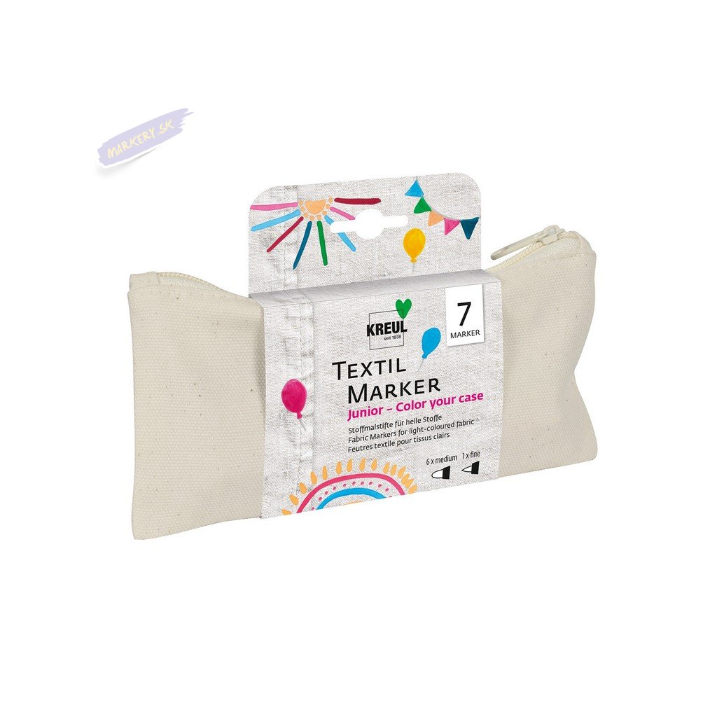 CK90722 KREUL TextilMarker medium Junior Set ColorYourCase