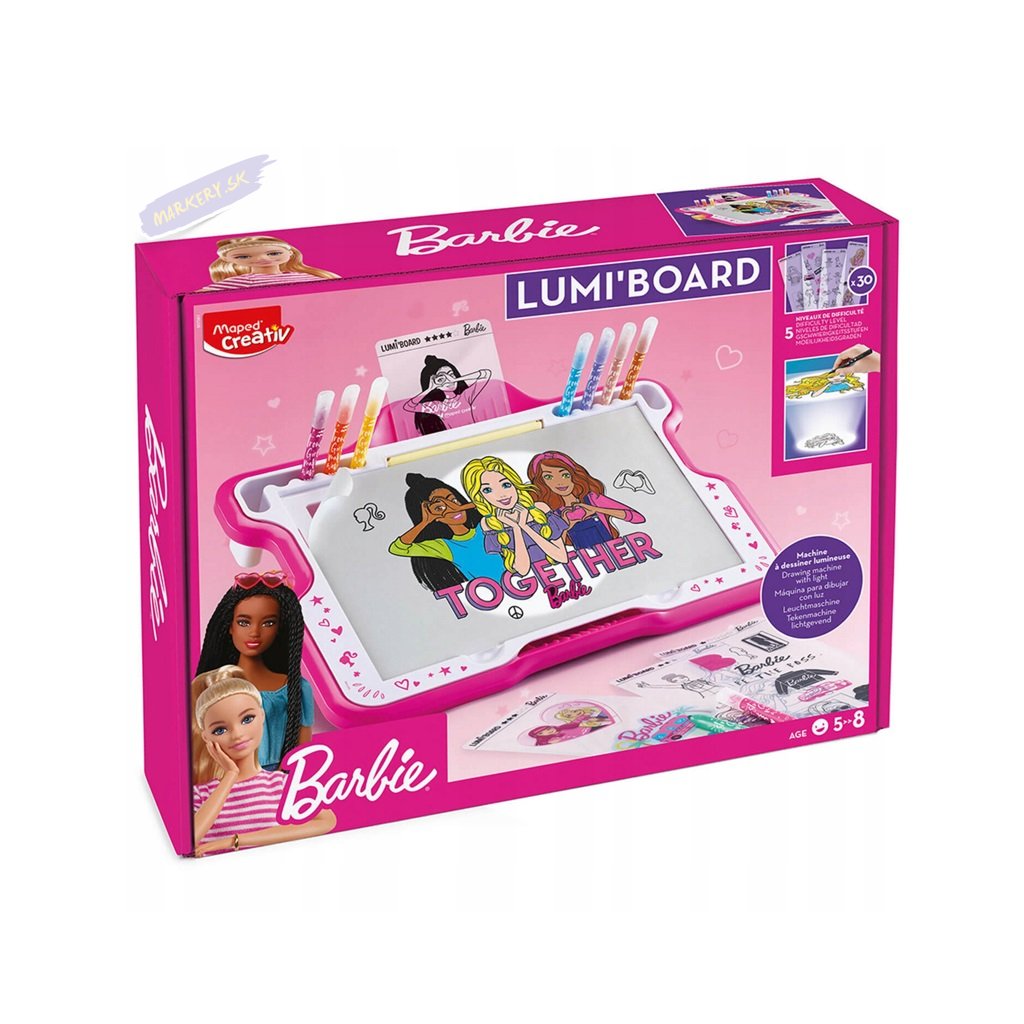 Tablica interaktywna do odrysowywania Maped Creativ Barbie podswietlana Wysokosc produktu 31 cm