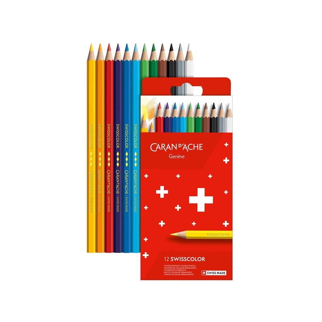 Permanentné pastelky Swisscolor CARAN D'ACHE, 12 ks