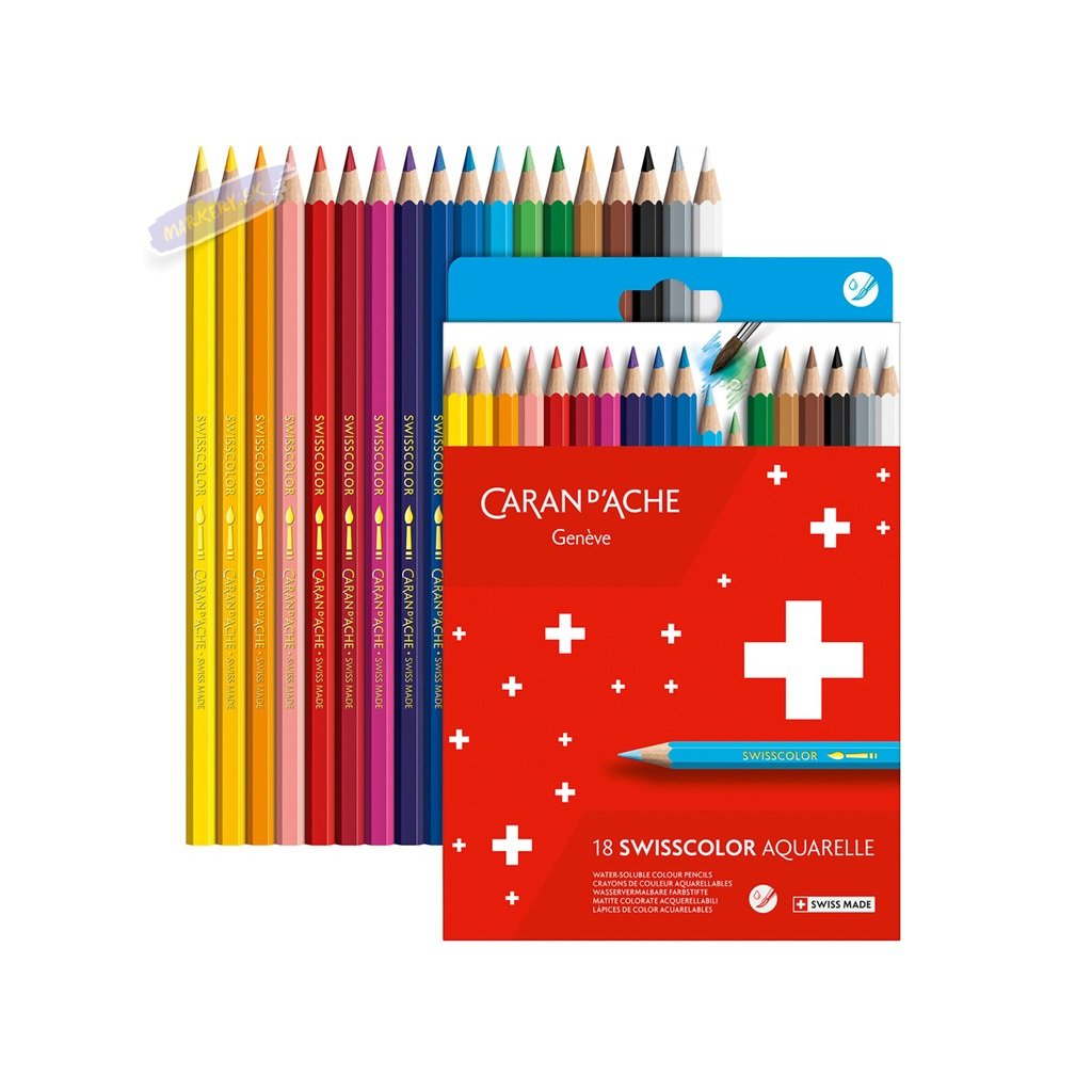 Akvarelové pastelky Swisscolor CARAN D'ACHE, 18ks