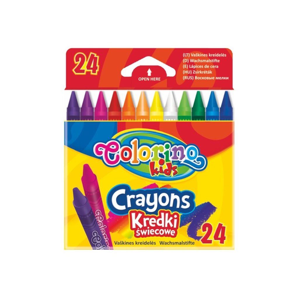 Voskové pastelky COLORINO guľaté, 24 ks