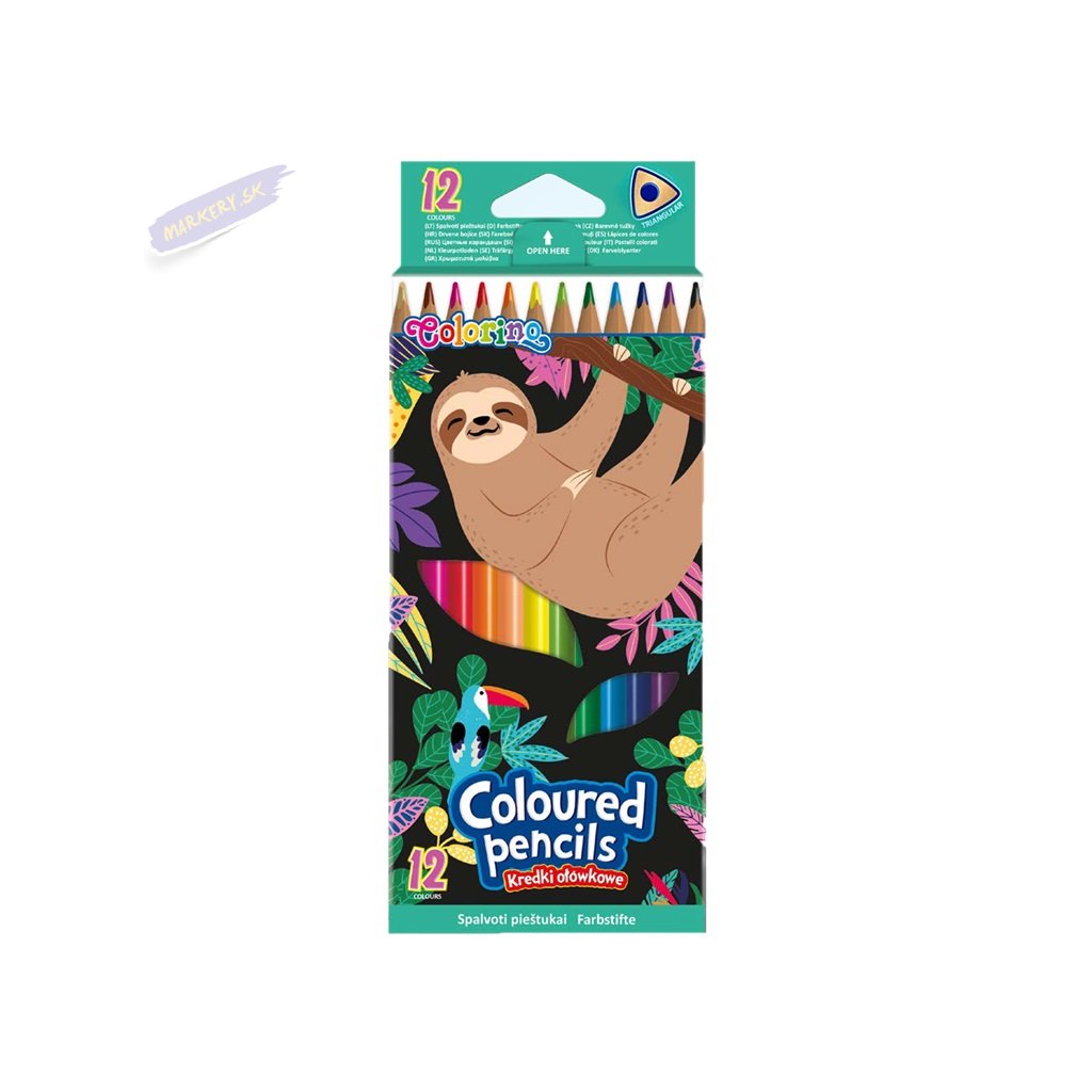 COLORINO pastelky trojhranné Wildkid, 12ks