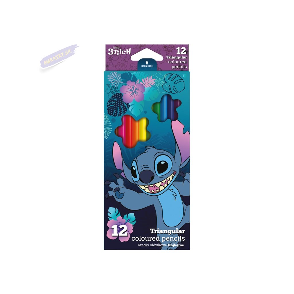 COLORINO pastelky trojhranné Stitch, 12ks