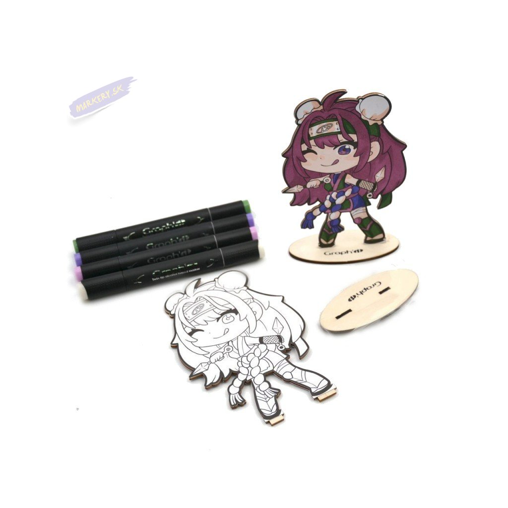 kit de coloriage figurine graph it chibis kunoichi de graph it