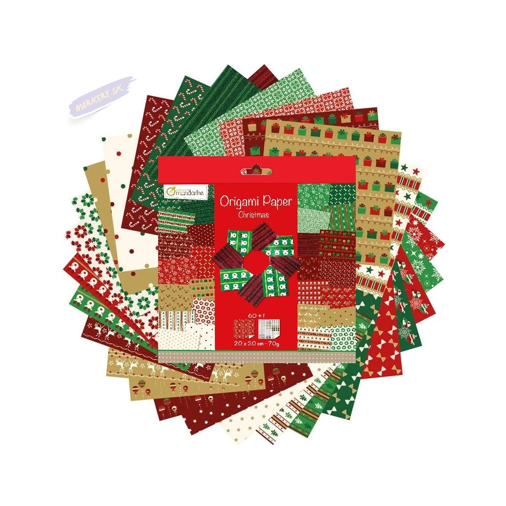 avenue mandarine 52508o origami color papier quadratisch 20 x 20 cm mit faltanleitung 60 verschiedenen blaetter und 1 blatt mit augenset weihnachten~3