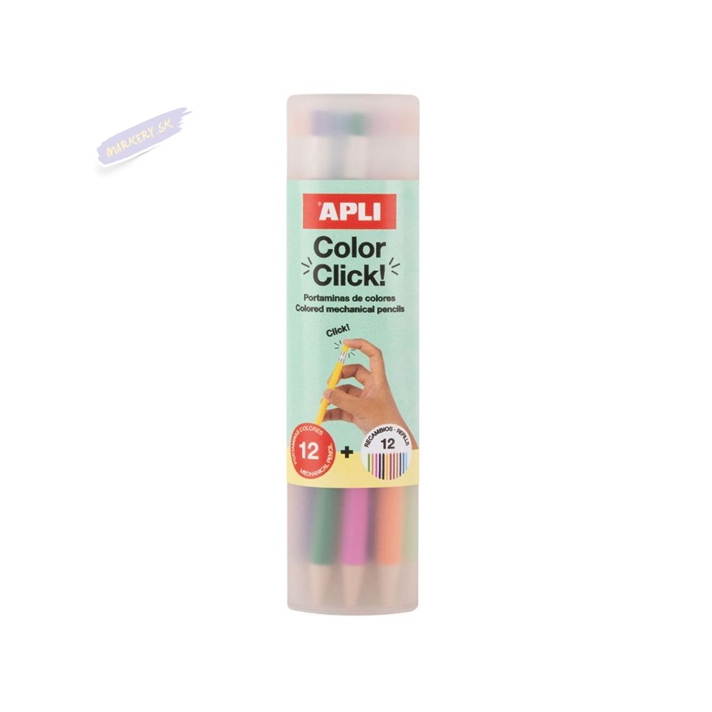 APLI mechanické pastelky Color Click, 12ks v tube