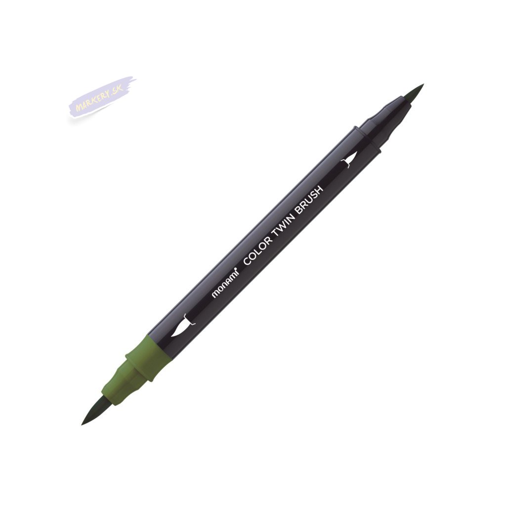 8769 5 monami akvarelovy color twin brush olivovy