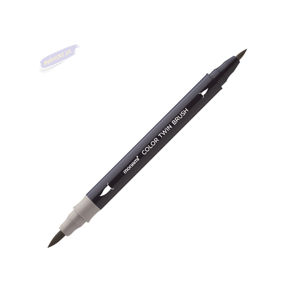 8775 5 monami akvarelovy color twin brush sedy