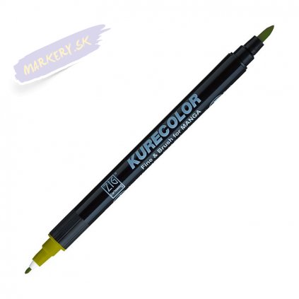 12852 1 kuretake zig kurecolor fine brush 542 mid green