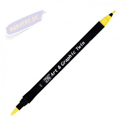 13689 2 kuretake zig art graphic twin 010 lemon yellow