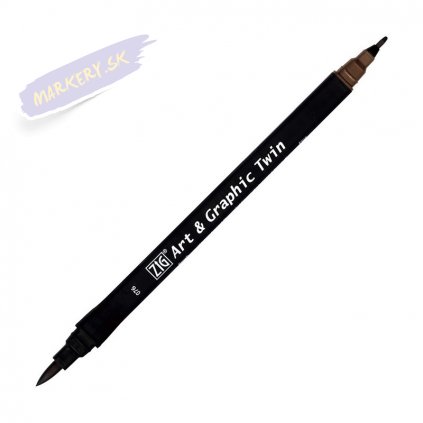 13800 2 kuretake zig art graphic twin 076 dark brown