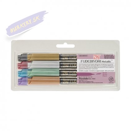 14415 2 kuretake zig fudebiyory 8ks metallic