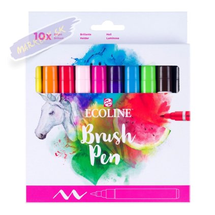 15231 akvarelovy ecoline brush pen 10ks jasne