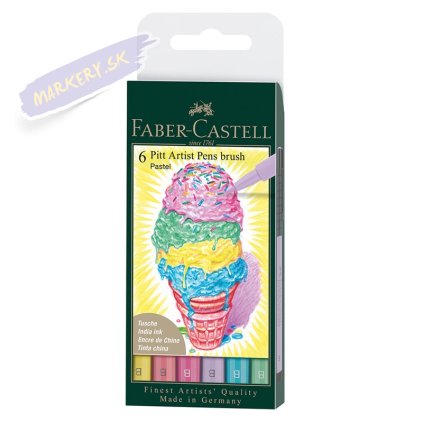 FABER-CASTELL PITT Artist Pen, set 6ks pastelové