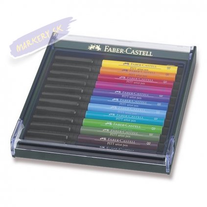 16551 3 faber castell pitt artist pen set 12ks zakladni