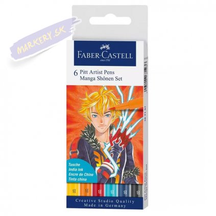 16629 3 faber castell pitt artist pen manga set 6ks shonen