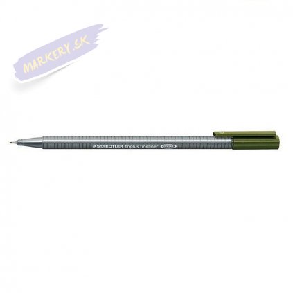 19527 2 liner staedtler triplus 0 3mm olivove zelena