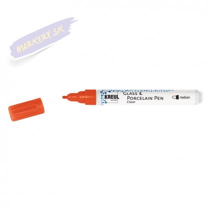 20637 4 popisovac na sklo a porcelan kreul clear m cerveny