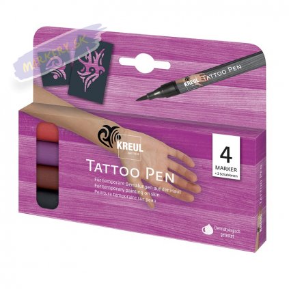 21096 2 tetovaci popisovac kreul tattoo pen sada 4ks pro dospele