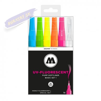 22431 3 molotow lihovy grafx 6ks uv fluorescent neon brush