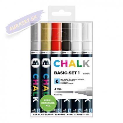 22830 3 molotow kridove chalk na sklo 4mm 6ks zakladni