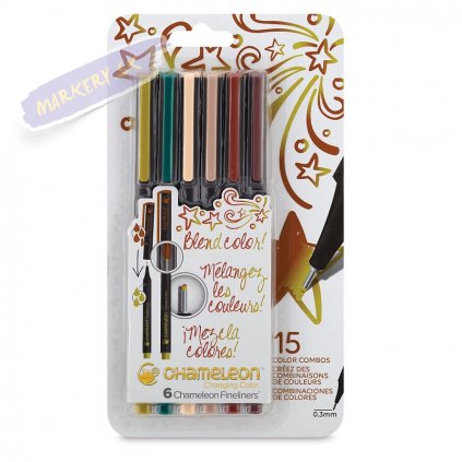 23553 4 chameleon fineliner 6ks prirodni