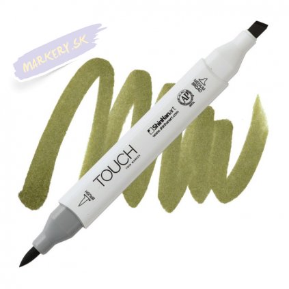 2358 2 y225 olive green dark touch twin brush marker