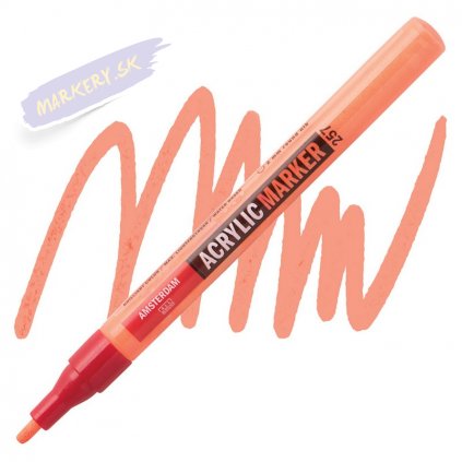 23811 2 amsterdam acrylic marker 2mm 257 reflex orange