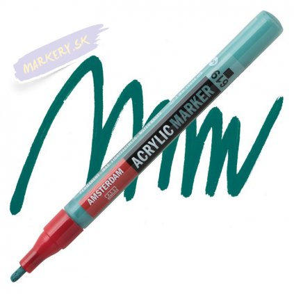 23865 2 amsterdam acrylic marker 2mm 619 permanent green deep