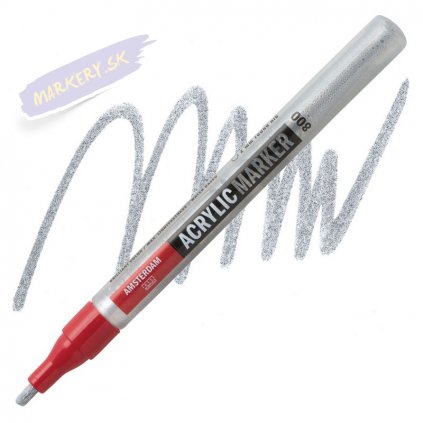 23877 2 amsterdam acrylic marker 2mm 800 silver