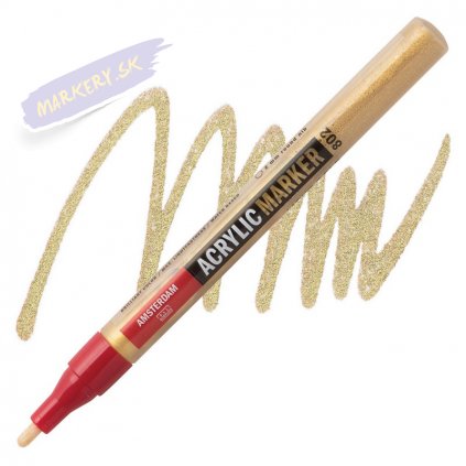 23880 2 amsterdam acrylic marker 2mm 802 light gold