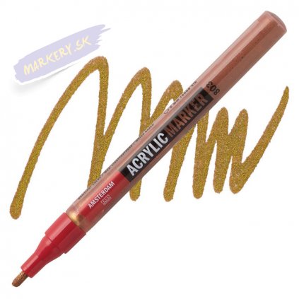 23883 2 amsterdam acrylic marker 2mm 803 deep gold