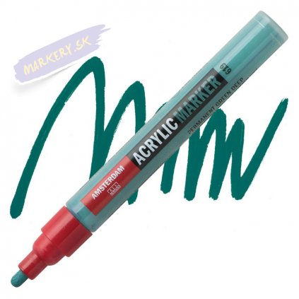 23991 2 amsterdam acrylic marker 4mm 619 permanent green deep