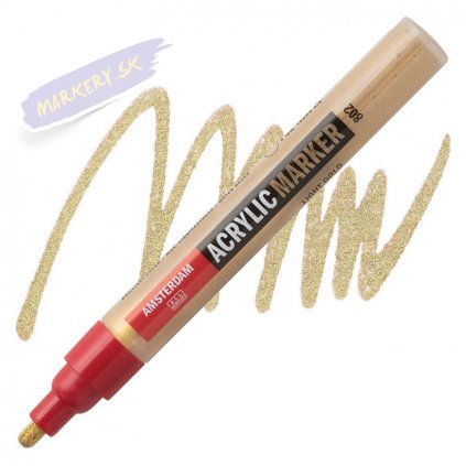 24018 2 amsterdam acrylic marker 4mm 802 light gold