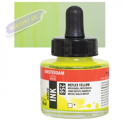 24096 4 amsterdam acrylic ink 30ml 256 reflex yellow