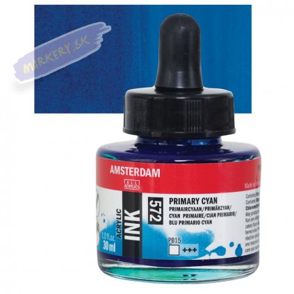 24174 4 amsterdam acrylic ink 30ml 572 primary cyan