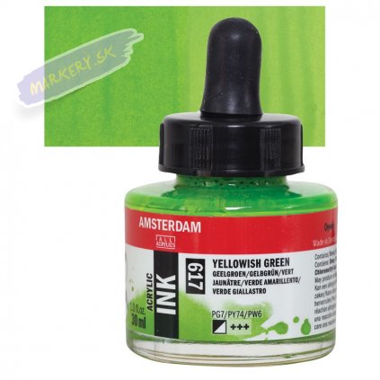 24183 4 amsterdam acrylic ink 30ml 617 yellowish green