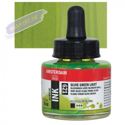 24192 4 amsterdam acrylic ink 30ml 621 olive green light