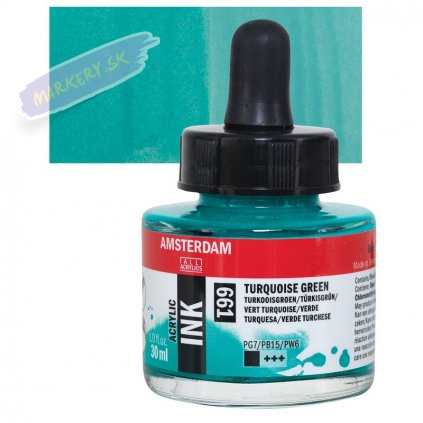 24198 4 amsterdam acrylic ink 30ml 661 turquoise green