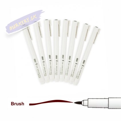 24411 1 liner marvy brush for drawing tmave hnedy