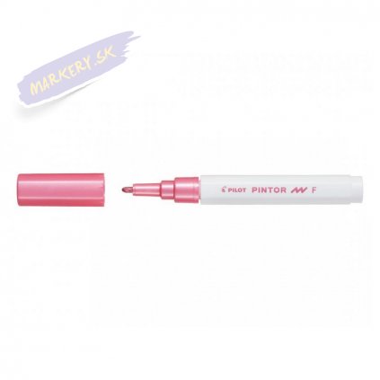 25671 6 pilot pintor akrylovy popisovac f metalicky ruzovy