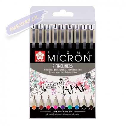 26055 1 sakura pigma micron set 9ks barevne