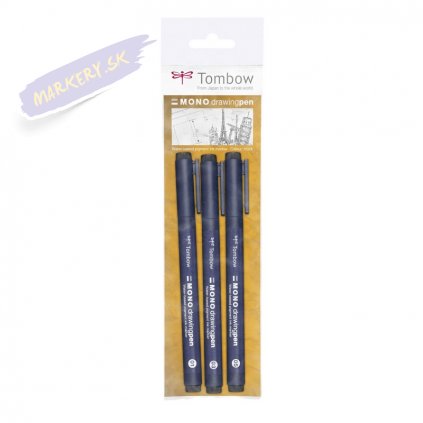 27066 5 tombow fineliner mono 3ks cerny