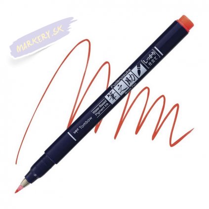 27078 4 tombow fudenosuke neon cerveny