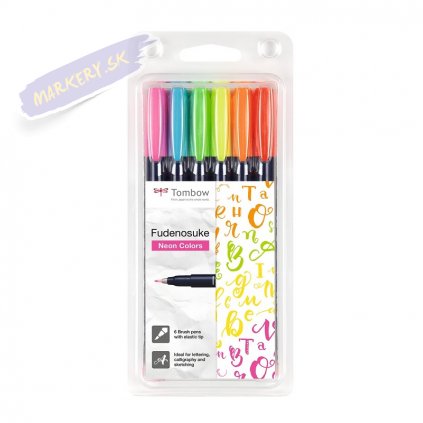 27090 4 tombow fudenosuke 6ks neon