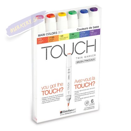 TOUCH TWIN Brush Marker 6c SET [MAIN COLORS]