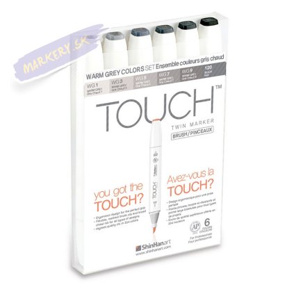 TOUCH TWIN Brush Marker 6c SET [WARM GREY]