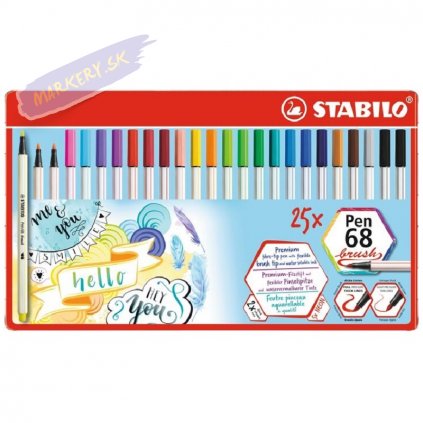 29037 1 fix stabilo pen 68 brush 25ks v kovove krabicce