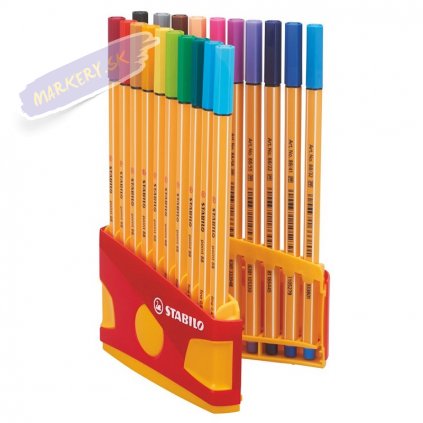 stabilo point88 20ks colorparade zlutocervene