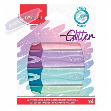 29757 2 zvyraznovac maped fluo peps pastel 4ks glitter